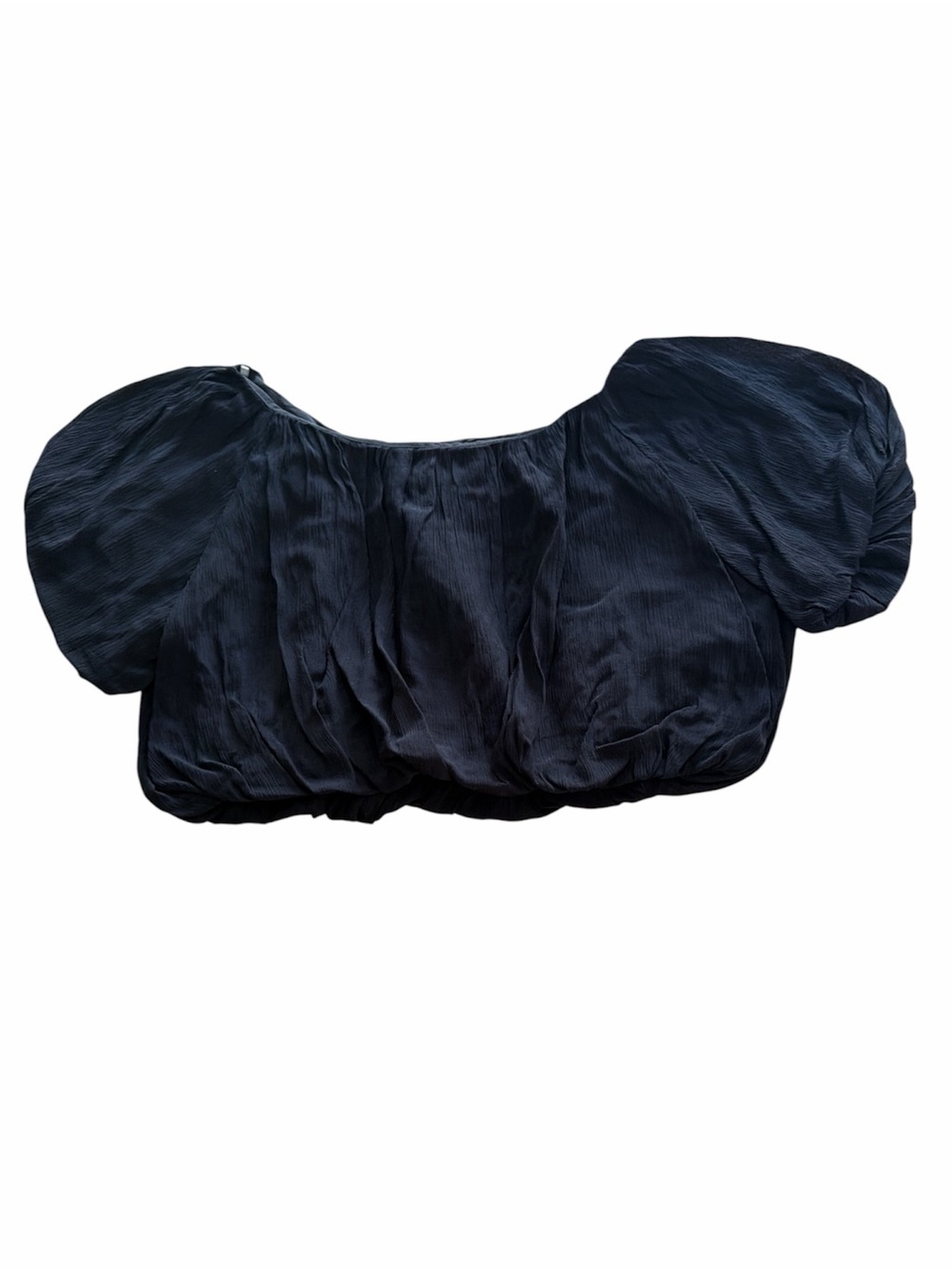 Three Sisters One Closet Black Puff Sleeve Crop Top